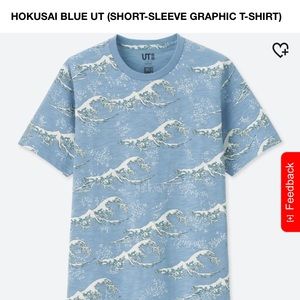 UNIQLO UT Hokusai Blue T shirt size Large